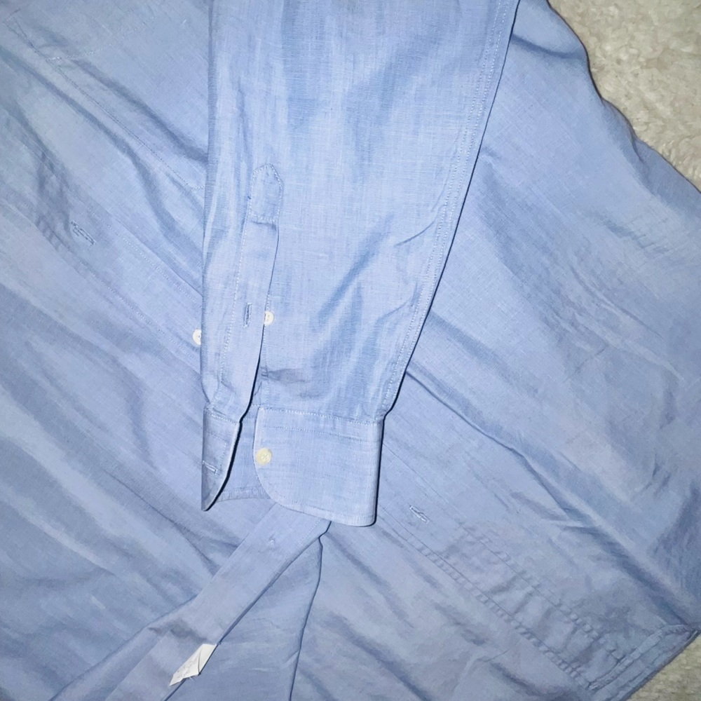 Nice Men’s Neiman Marcus Blue Button Down Long Sleeve Shirt Large 44/ 17.5 - Picture 12 of 13